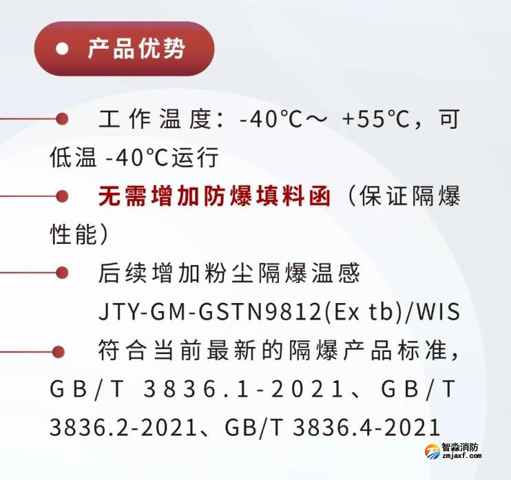 JTY-GM-GSTN9811(Ex)/WIS、GSTN9812(Ex)/WIS海灣隔爆煙感溫感產品優勢